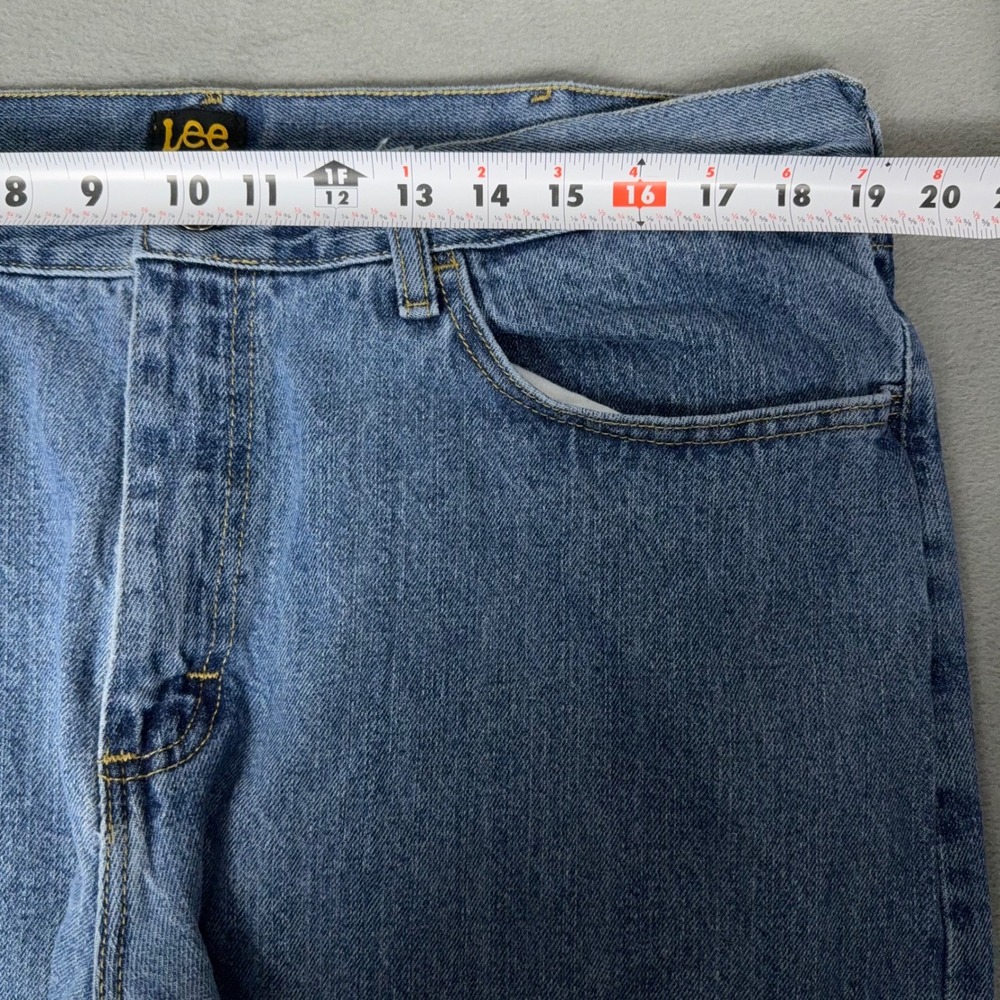 Lee Regular Fit Straight Leg Jeans Men's Blue Denim Medium Wash Cotton 38x28 - Picture 7 of 10